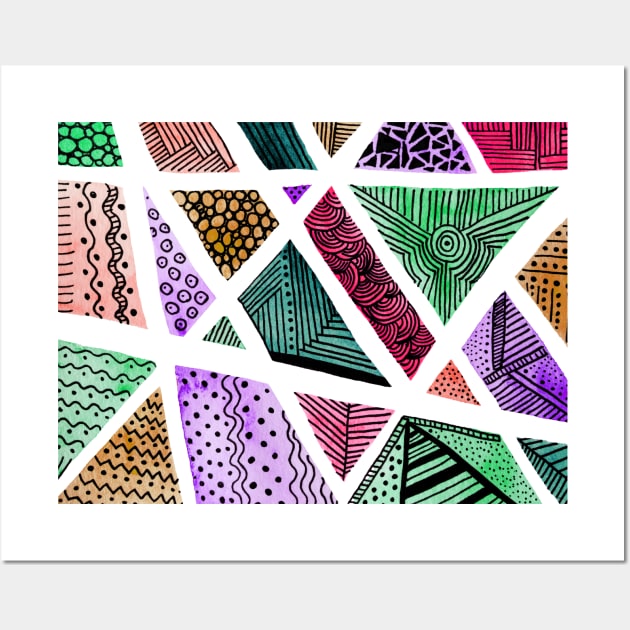 Geometric doodles - multicolor Wall Art by wackapacka